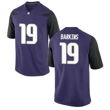 Men's Darren Barkins Washington Huskies Nike Game Purple Football College Jersey