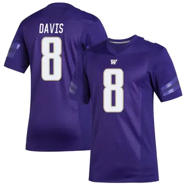 Men's Tacario Davis Washington Huskies Adidas Premier Purple Replica Football Jersey