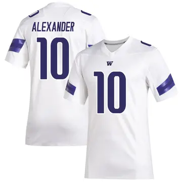 Men's Xe'ree Alexander Washington Huskies Adidas Premier White Replica Football Jersey