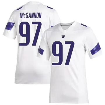 Youth Bradley McGannon Washington Huskies Adidas Premier White Replica Football Jersey