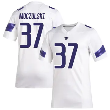 Youth Ethan Moczulski Washington Huskies Adidas Premier White Replica Football Jersey