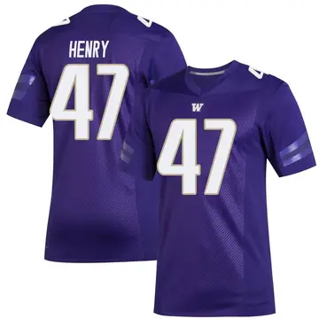 Youth Peyton Henry Washington Huskies Adidas Premier Purple Replica Football Jersey